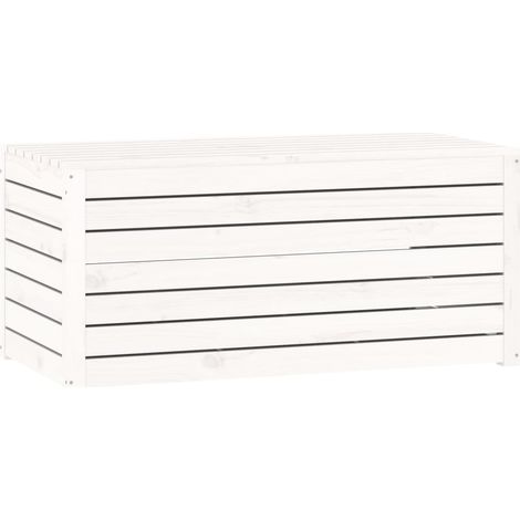 Maison Exclusive - Baúl de jardín madera maciza de pino blanco 10