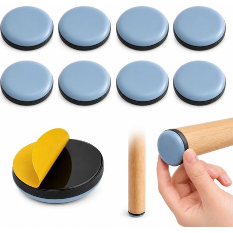8 Patins Glisseurs Meubles en PTFE 50 mm, Patins Téflon Auto-Adhésifs pour Meubles Lourds, Protection des Sols Parquet/Carrelage, Déplacement Facile, Silencieux et Anti-Rayures (1/4)