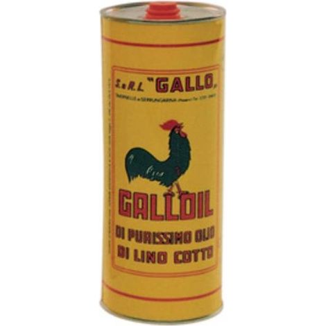12 x OLIO DI LINO COTTO PURO 1 L LATTA GIALLA