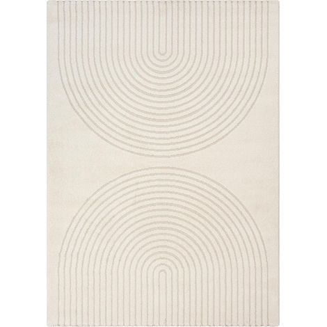 Tapis salon DEMILU 60x110 cm Crème - Tapis Entrée doux et soyeux