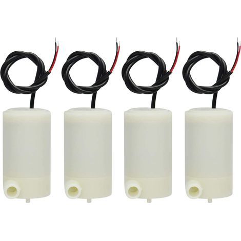 4 pcs/Ensemble Mini Micro Pompe À Eau Submersible 3V -5V 1.2-1.6L / Min 0.3-0.7 Mètres, pour Aquarium Fontaine Aquarium (1/5)