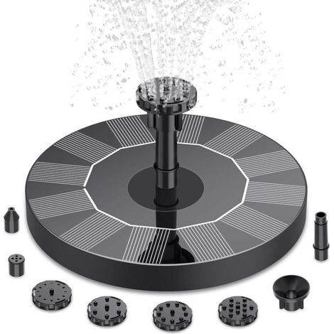 Schwimmender Solarbrunnen für den Garten – Wasserpumpe mit 6 Düsen, ideal für Teiche, Vogeltränken und Aquarien