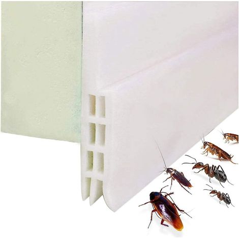 Bande de protection de porte insonorisante en silicone blanc 100cm x 5cm, joint de bas de porte anti-bruit, lot de 1, étanche et résistant aux courants d'air (1/3)