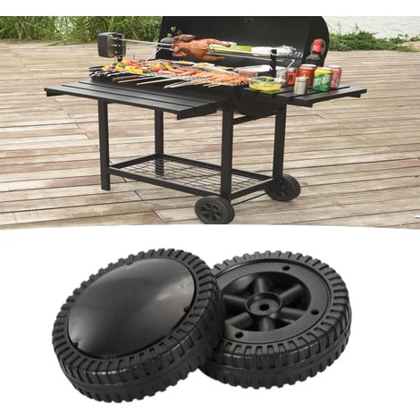 Ruedas de repuesto para parrilla de barbacoa, paquete de 2, ruedas de plástico de 6 pulgadas con cuatro orificios y cubierta para Charbroil (1/5)