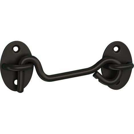 Crochet de Cabine 2 Pièces Crochet Fermeture Porte Noir Acier Inoxydable Crochets avec oil de Porte Verrous et Boulons pour Serrures Porte de Grange, Salle de Bain, Fenêtre, Porte Coulissante (1/5)