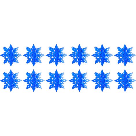 Guirlande De Flocons De Neige - Décor Festif En Plastique Pailleté Pour Arbre De Noël Intérieur Extérieur - Lot De 12 (1/5)