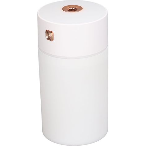 Mini-Luftbefeuchter mit 300 ml Fassungsvermögen, tragbar, mit farbiger Beleuchtung, geeignet für Auto, Zuhause, Büro und Reisen, weiß (1/5)
