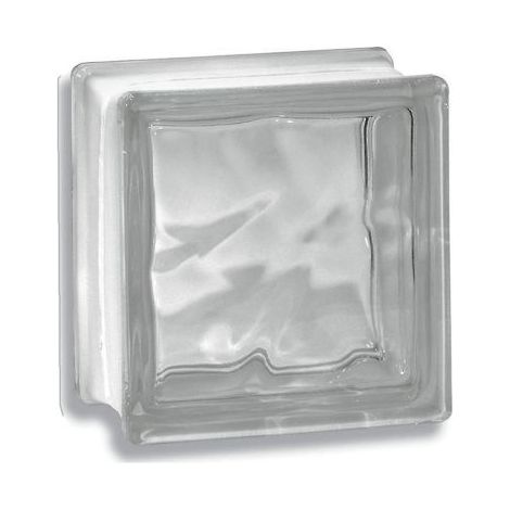 VETROCEMENTO VETROMATTONE ONDULATO 19X19X8 CM Trasparente