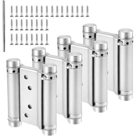 Satz mit 4 doppeltwirkenden, federbelasteten Schwingtürscharnieren aus Edelstahl im Saloon-Western-Stil, 75 mm (Tragfähigkeit bis zu 15 kg)