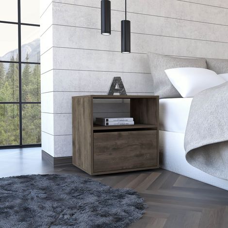 Comodino Galanto con porta, dimensioni 52 cm L x 50 cm P x 40 cm H, in legno di alta qualità (1/4)