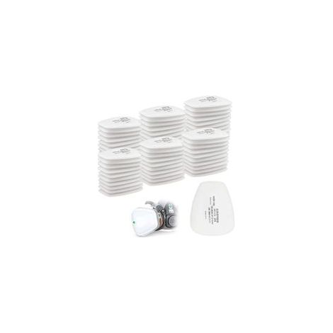 Lot de 60 Filtres en Coton Blanc Compatibles Masques Complets Séries 5N11 CN 6000 6200 6800 7501 7502 FF402 Rechange Protection (1/4)