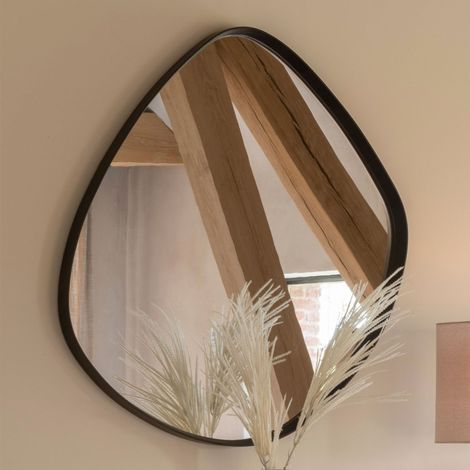 Miroir mural organique 88x79 cm marron foncé (1/5)