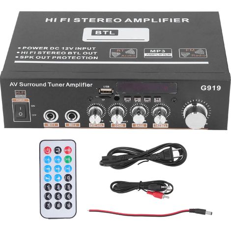 Amplificateur Bluetooth HiFi Stéréo Numérique pour Maison Bar Voiture Fête, Prise US 110-240V (1/5)