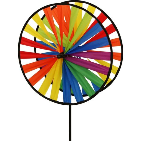 CIM Girouette - Magic Wheel Twin 35 - résiste aux UV et aux intempéries - Roues : 2xØ35cm, Hauteur : 97cm - INCL. Tige en Fibre de Verre (1/5)