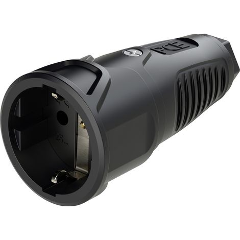 PC Electric 2520-ss Schutzkontaktkupplung Vollgummi 250 V Schwarz IP20 (1/2)