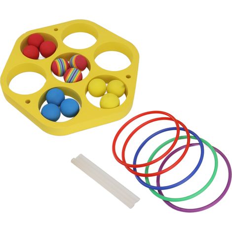 Jeu de lancer d'anneaux pour piscine, jouet flottant en mousse EVA avec balles pour enfants et adultes, sports aquatiques, fêtes en plein air, cercle hexagonal (1/5)