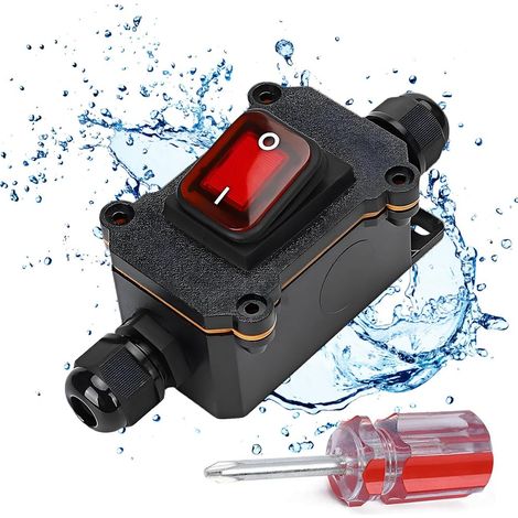 Interrupteur en Ligne étanche 12 V, IP67 Interrupteur de Câble étanche Interrupteur à Bascule 20 A DPST 4 Broches Interrupteur à Cordon pour Une Utilisation en Extérieur (1/5)