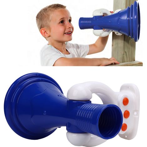 Mégaphone jouet pour enfants, fonctionnant à piles, avec changeur de voix, jouet portable, cadeau d'anniversaire ou de Noël, bleu (1/5)