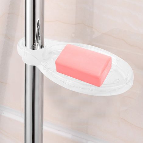 Porte-savon rond transparent en acrylique avec barre de levage - Accessoires de salle de bain (1/5)