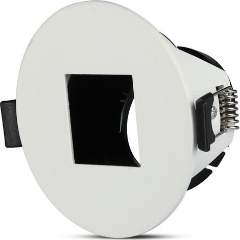 V-TAC VT-883 Portafaretto ad incasso GU10 con Sezione Quadrata Colore Bianco ed interno Nero - 8597 (1/5)