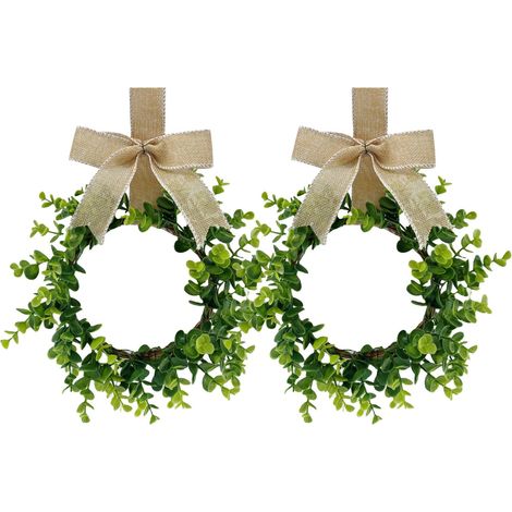 Guirlande En Feuillage Artificiel - Guirlande Eucalyptus Mini 30 Cm - Décoration Mur Porte Fenêtre Cuisine Intérieur Extérieur - Lot De 2 (1/3)