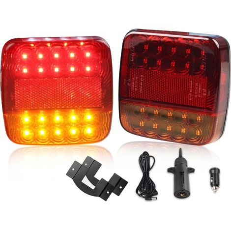 Feux Remorque Sans Fil,Feux de Remorque LED,12V/24V 5 Fonctions Fixation Magnétique Pour Auto Camion Tracteur Remorque Caravane,Étanche IP65 (1/5)
