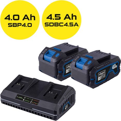 Kit de arranque 2 baterías 20V litio 4.0Ah Cargador doble batería sbsk4.0-twin-f (1/2)