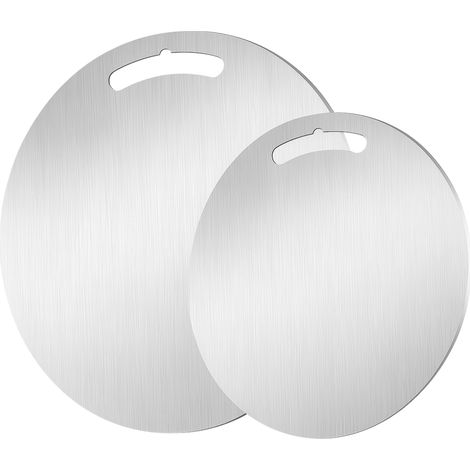 ZOIMANIA - Set 2 Taglieri Tondi in Acciaio Inox 304 - con spessore 15/10 – Ø30 e Ø40 cm