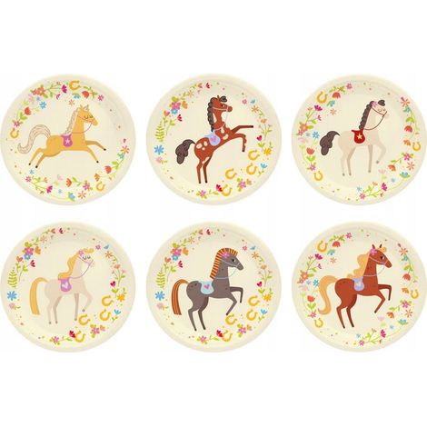 Pappteller Pferde Ponys Pferdemix Geburtstagsparty 18cm 6 Stück. (1/5)