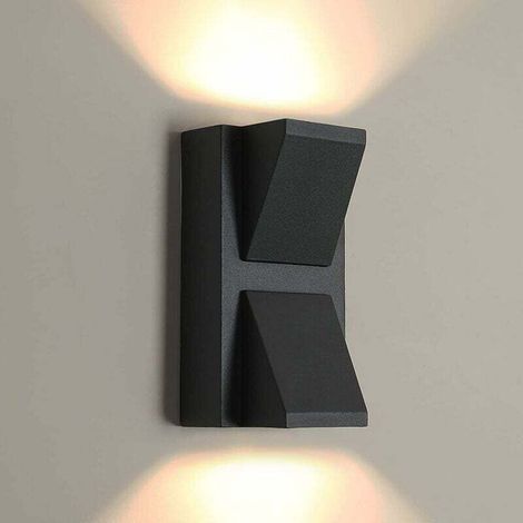 Outdoor/Indoor Wall Light, 6W Black Modern Outdoor Lamp, 3000K Warm White Outdoor Lighting, IP65 Waterproof Aluminum Outdoor Lighting, MUMU Wall Lamp (1/4)