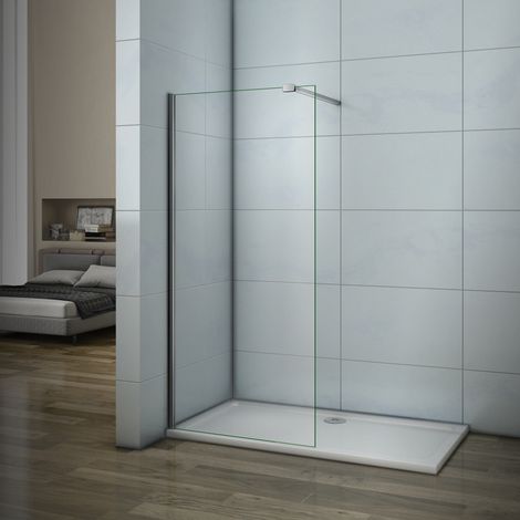 Parete Fissa Doccia Walk-in Con Barra Stabilizzatrice 90cm Vetro 6mm Temperato Anticalcare Misura 95x195cm (1/5)
