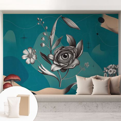 Carta Da Parati - Murale Alla Moda Decorazione - Camera Da Letto - Con Colla Gratuita Occhio di diamante 208x146 cm (1/5)
