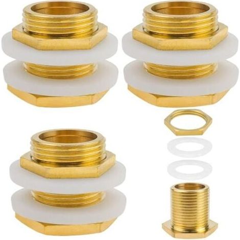 pieces brass water tank channels, 3/4 inch for faucets, rain boxes and water tanks, tank connections with internal and external thread MUMU (1/4)