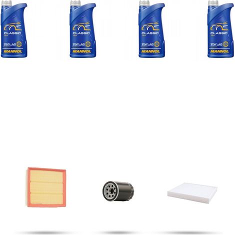 Kit tagliando 3 FILTRI e 4L OLIO compatibile con Fiat Multipla (186) 1.6 16v 70kw dal 1999 al 2010 (1/4)