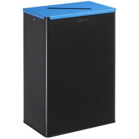 Poubelle de tri sélectif Calitri - papier - 60l - gris manganèse / bleu ciel - RAL 5015 (1/3)