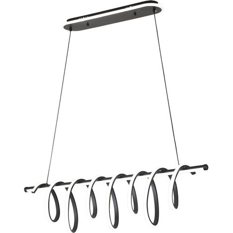 Suspension noire haut de gamme 157 W 3000–6000 K 13884 lm lumière d'ambiance dimmable télécommande 90x26 cm
