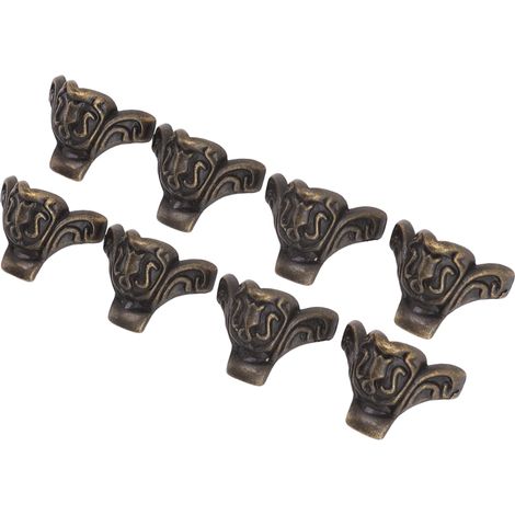 Pieds décoratifs en alliage de zinc bronze pour boîtes à bijoux, protections d'angle pour tiroirs et petits meubles (1/5)