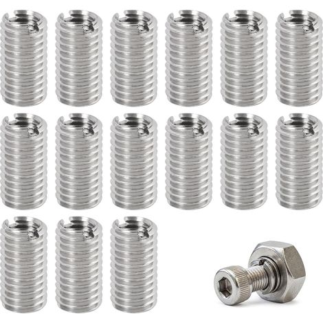 15PCS Filetage Adaptateurs Manchon Réduction Écrou Insert Fileté M8 Vers M6 15mm, Conversion Acier Inoxydable 304 Réducteur de Filetage pour Réparation Vis Boulon Fixation Durable Résistante (1/5)