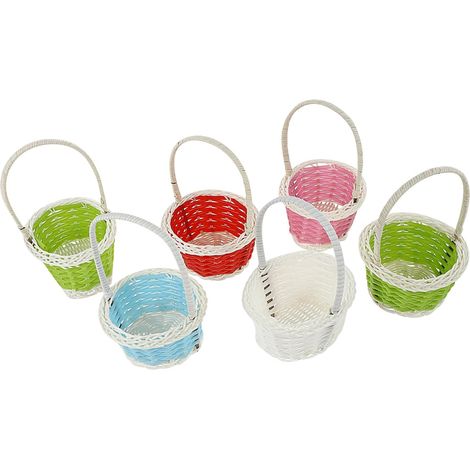 6 Pièces Panier Tressé pour Garçon et Filles, Mini Rouge (1/5)