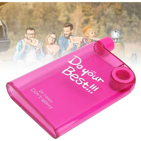 A5 tragbare quadratische Wasserflasche/Trinkbecher/Wasserflasche mit rundem Griffloch (rosa) (1/5)