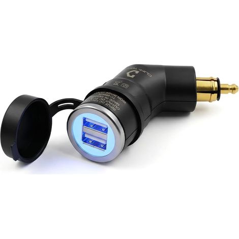 DIN Dual Socket USB Charger for Phone/SatNav GPS - for Motorcycle (1/5)