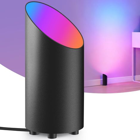 5W RGBW LED Uplight Dimmable Lampadaire Avec Télécommande, Noir 16 Millions de Couleurs Floor Lampe Sur Pied de Salon, Contrôle via L'App, Minuterie, Modes Pour Salon Chambre Jeux, 1 Pièces (1/5)