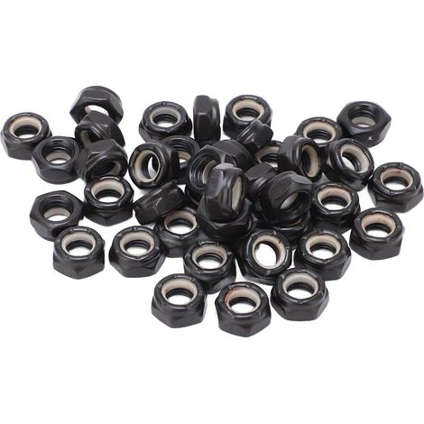 40-teiliges Set aus Achsenmuttern aus Kohlenstoffstahl für Skateboards, schwarzes Skateboard-Achsen-Hardware-Set (1/5)