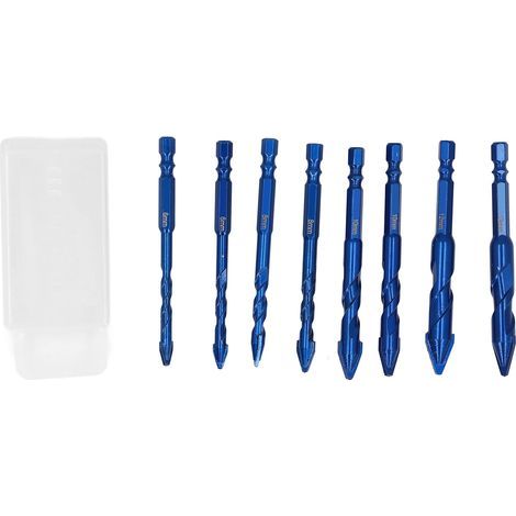 8-teiliges 1/4-Zoll-Winkelbohrer-Set für Stein, Glas, Marmor, Fliesen, Holz, 6 mm, 8 mm, 10 mm, 12 mm (1/5)