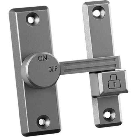 Verrou de porte universel à bascule pour portails, adapté aux portes de maison, de bureau, de grange et aux portes coulissantes, finition noire. (1/4)