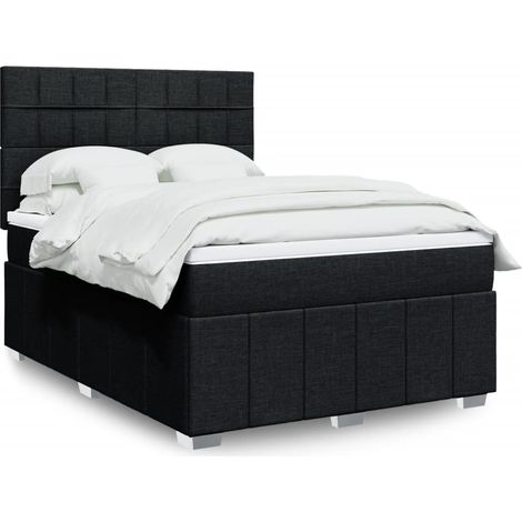Boxspringbett mit Matratze Schwarz 140x190 cm Stoff vidaXL