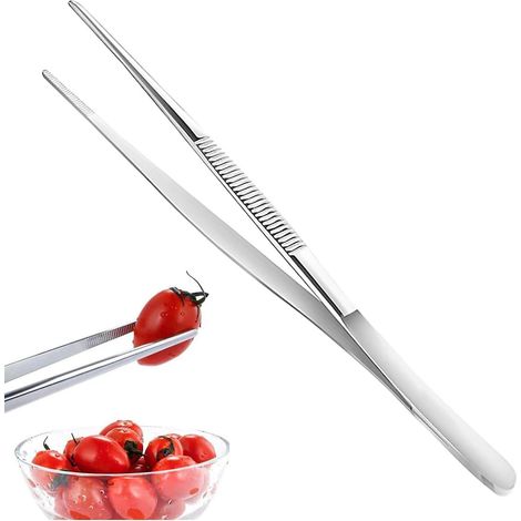Dicke, 30 cm lange Küchenzange aus Edelstahl, handpoliert, besonders robust und langlebig, ideal für Fleisch.