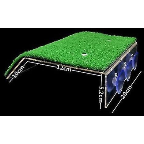 Plateforme de repos pour tortues, rampe pour tortues, terrasse de repos pour tortues, échelle pour reptiles avec gazon artificiel, décoration d'aquarium - L-