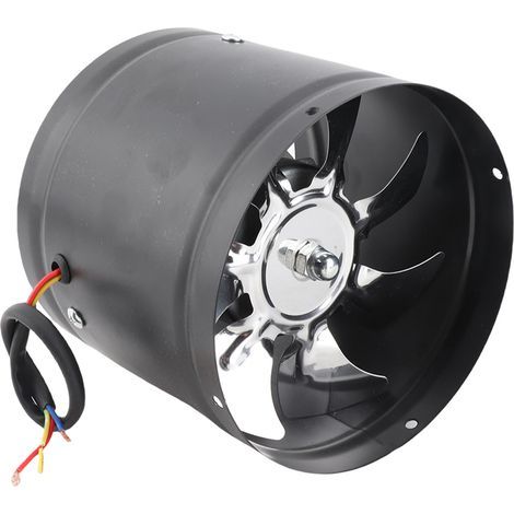 Ortviai Ventilateur d’extraction rond 6 pouces (150 mm) en métal noir avec moteur en fil de cuivre pour cuisine, salle de bains et sous-sol (1/5)