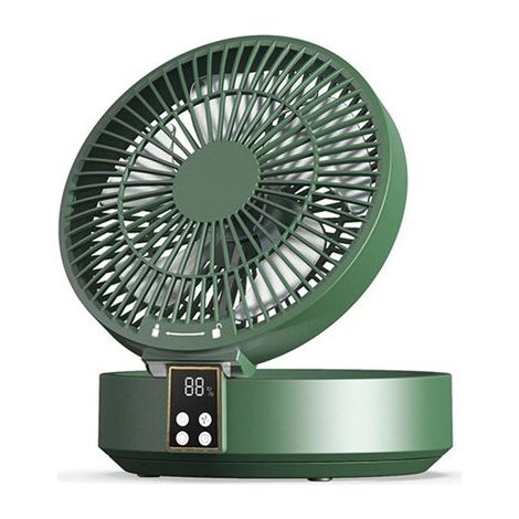 Ventilador de escritorio con 3 velocidades, conexión USB, silencioso y portátil, ideal para viajes, acampadas y actividades al aire libre - Verde (1/5)